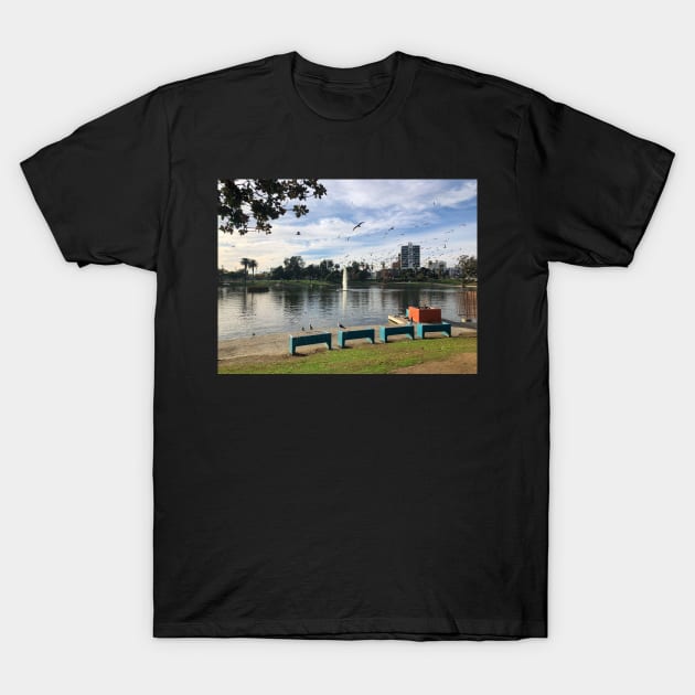 MacArthur Park Afternoon Pond View T-Shirt by offdutyplaces